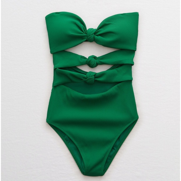 aerie Other - NEW Aerie ribbed triple knot one piece swimsuit 💚